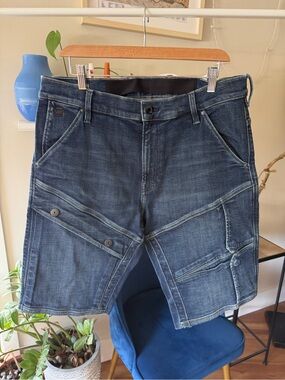 G-Star AirBlaze 3D Skinny Shorts Navy Blue Cargo Denim